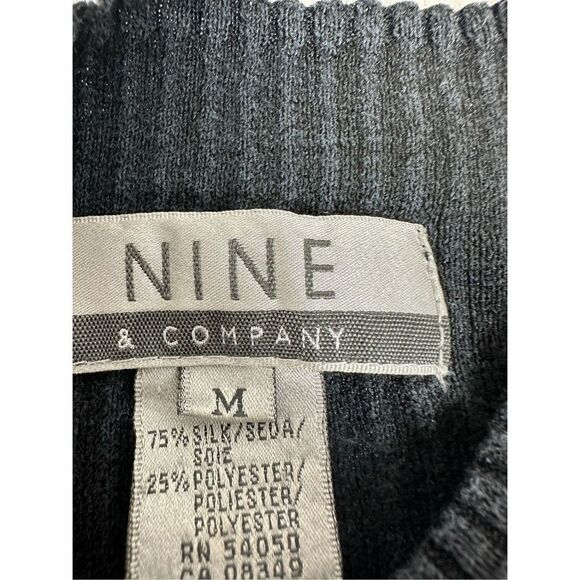 Nine & Company Silk Blend Black Tank Tops Turtle Neck Size M - Picture 2 of 8